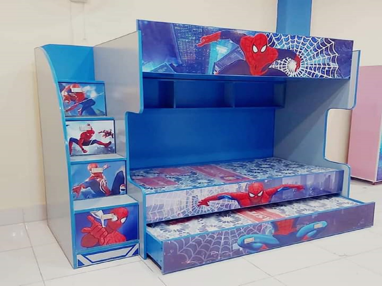 Spiderman Themed Triple Bed