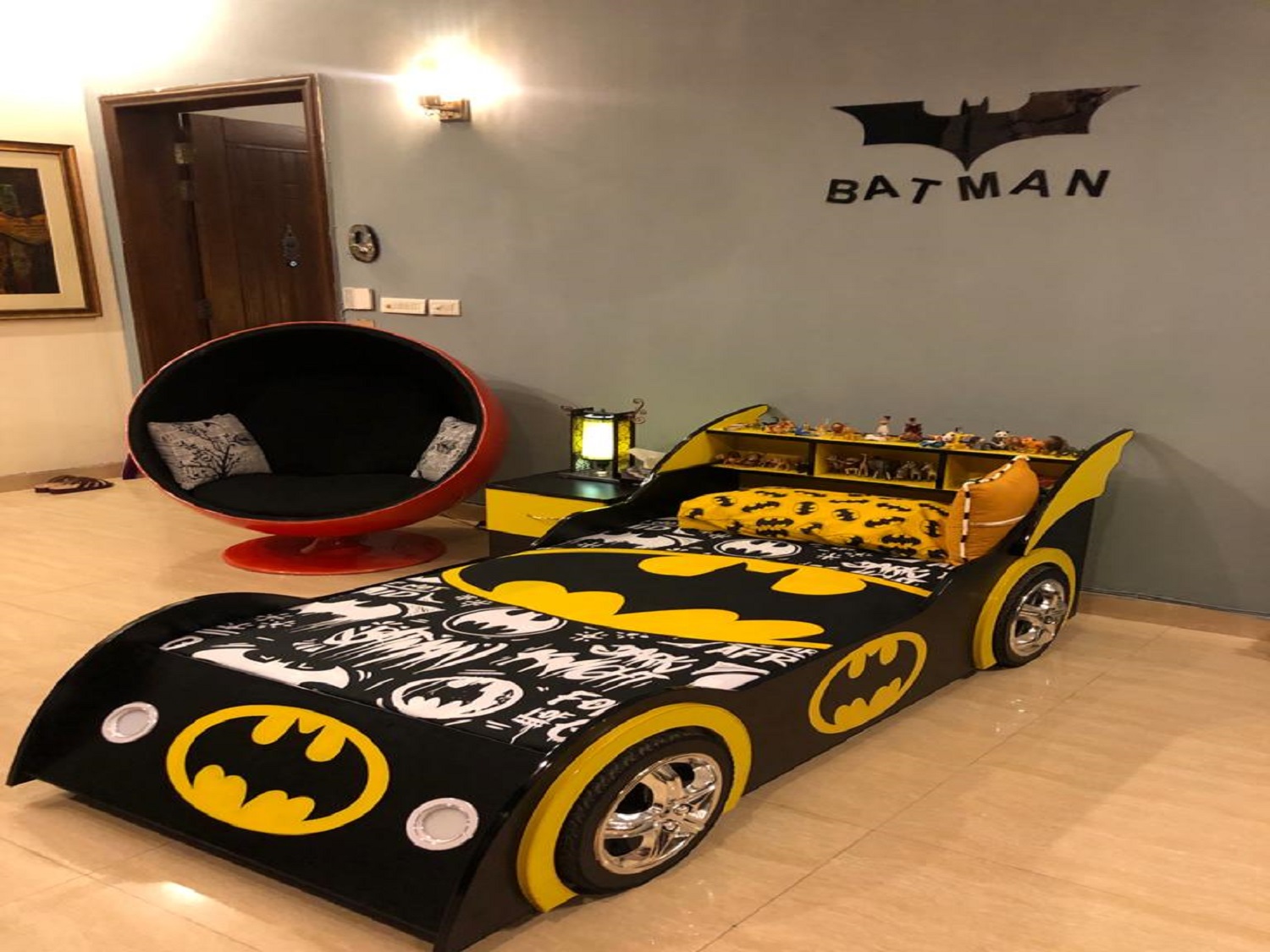 Batman Car Bed With Side Table