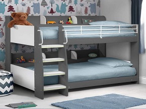 Dark Grey White Double Bunk Bed