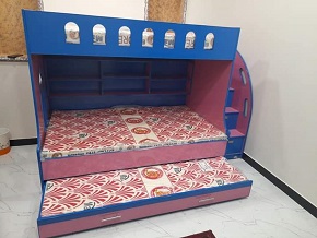 Baby Pink Blue Triple Bunk