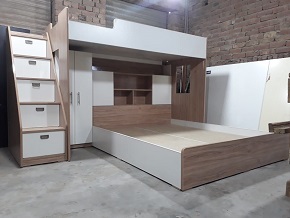Lower Queen Size Bunk With Wardrobe