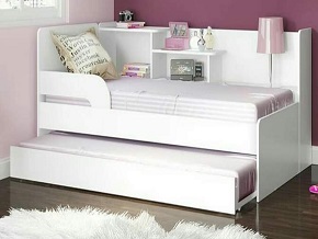 Corner Design Trundle Bed For Kids